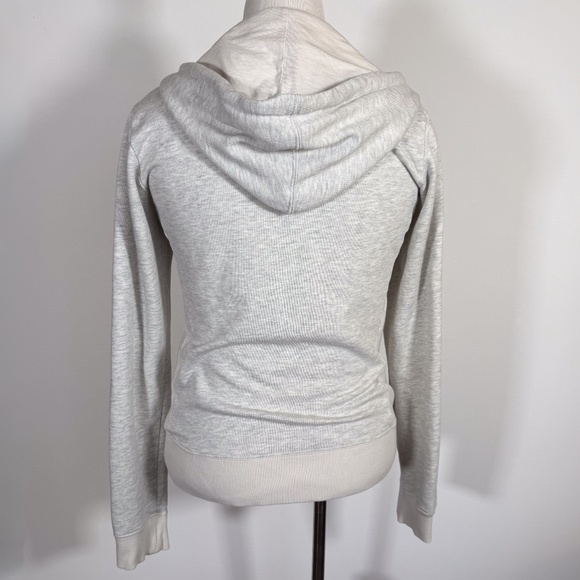 Billabong Y2K Light Grey Zip Up Hoodie Women's XL Butterfly Boho Logo - Picture 3 of 12